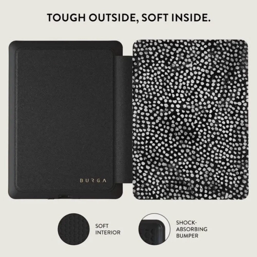 BURGA Black and White Kindle Paperwhite Case
